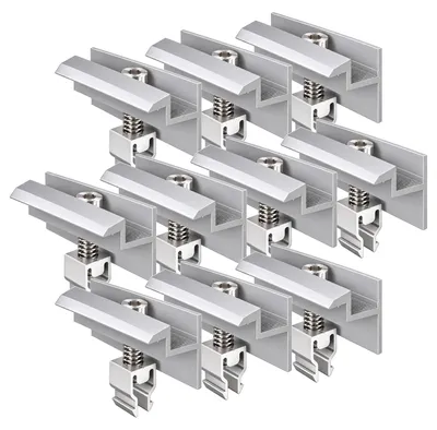 Produktbild von 10x Endklemme Klickfix silber 30-40mm Solarmodul Halterung Modulklemme Solar Modul Klemme Befestigung Halterung PV Montage Panel Aluminium Profil