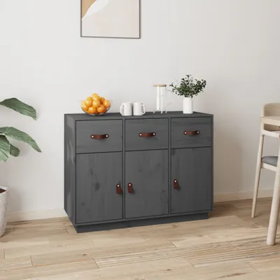 Produktbild von vidaXL Sideboard Grau 100x40x75 cm Massivholz Kiefer