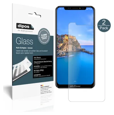 Produktbild von 2x Schutzfolie für Ulefone X matt - Anti-Shock 9H Folie dipos Glass Displayfolie