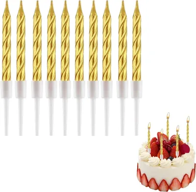Produktbild von 50 Geburtstagskerzen, spiralförmige Tortenkerzen, "Happy Birthday"-Kerzen, Partykerzen, lange, dünne Tortenkerzen mit Halterungen