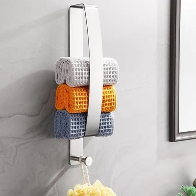Produktbild von Handtuchhalter ohne Bohren, 42 cm - Edelstahl 304 - gebürstetes Silber - platzsparend für das Badezimmer