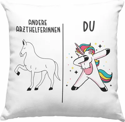 Produktbild von Trendation - Arzthelferin Deko-Kissen mit Füllung 40x40 Geschenk mit Spruch Danke Dankeschön Geschenkidee für Arzthelferinnnen (Rosa)