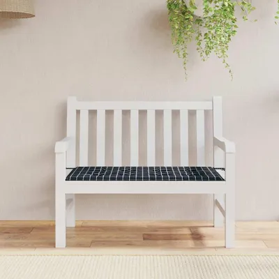 Produktbild von vidaXL Gartenbank-Auflage Schwarz Karomuster 120x50x3 cm Oxford-Gewebe