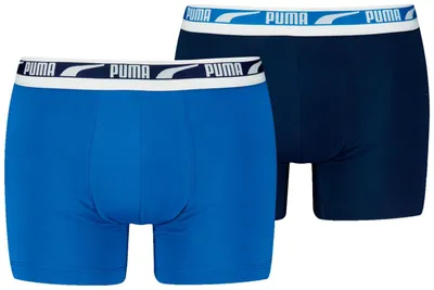 Immagine prodotto di Boxer Puma da uomo con logo multiplo - Intimo sportivo da uomo - Blu-Multicolore