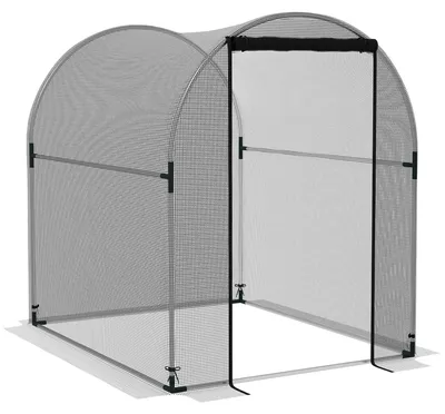 Produktbild von Outsunny Gartennetz Pflanzenschutzzelt 150x120x150 cm, Vogelschutznetz mit verzinktem Stahlrahmen, Insektenschutzgehege für Gemüse & Obst, wetterfest