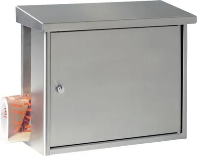 Produktbild von BURG-WÄCHTER Briefkasten Hanseatic 3816 Ni mit Zeitungsfach ohne Namensschild, Rostfreier Edelstahl, Einwurf-Format DIN C4