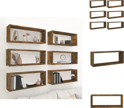 Produktbild von vidaXL Würfelregale 6 Stk. Räuchereiche 60x15x23 cm Holzwerkstoff -  Wandregale