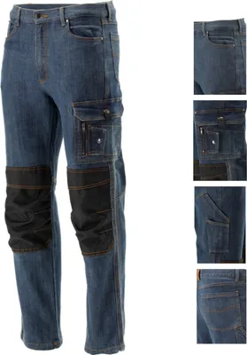 Produktbild von Arbeitshose, Strech Jeans, marine/schwarz Gr. M