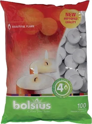 Immagine prodotto di Candele Bolsius, durata 4 ore (100 pezzi)