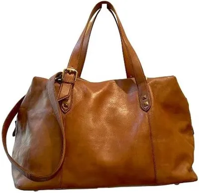 Produktbild von BZNA Bag Serena Cognac Italy Shopper Damen Handtasche Schultertasche Tasche Leder