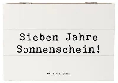 Produktbild von Mr. & Mrs. Panda Box Spruch 7. Geburtstag Sonnenschein 22 x 15 cm - Weiß - Geschenk, Happy Birthday, Kiste, Glückwunsch, Geburtstagsgeschenk, mit Deckel, schatztruhe