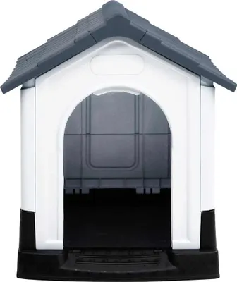 Obrázek produktu pro vidaXL Psí bouda šedá 57x68x66 cm Polypropylen