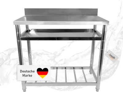 Produktbild von Höhenverstellbarer Edelstahltisch, Robuster Arbeitstisch für Outdoorküche, Filetiertisch