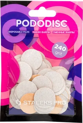 Produktbild von Staleks PodoDisc Pro Expert Ersatzteller Weiß M Körnung 240, 50 Stück