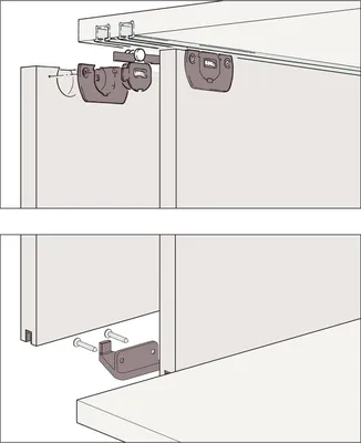Produktbild von EKU CLIPO 15 H MS Schiebetürbeschlag Garnitur | 1400x1000mm für 2 Türen | höhenverstellbar, anthrazit