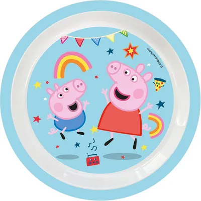 Immagine prodotto di Piatto riutilizzabile a tema Peppa Pig, 1 pezzo, diametro 20,5 cm, stoviglie per feste, ideali per compleanni e decorazioni