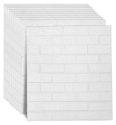 Produktbild von Eikuavons 30 Stück 3D Wandsticker selbstklebend Weiß PE Schaumstoff 77x70cm für Wohnzimmer Schlafzimmer Küche Bad
