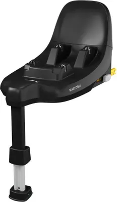 A black ISOFIX car seat base station is shown against a white background.