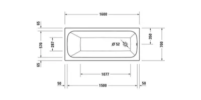 Produktbild von Duravit Quatego Whirlwanne, Einbauversion, 1 Rückenschräge, Gestell, Ab- und Überlaufgarnitur, Air-System, 1600x700mm, 760610000AS0000