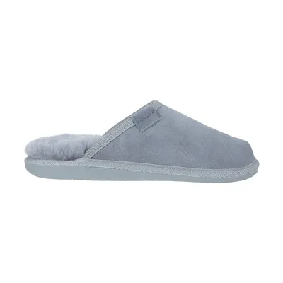 Produktbild von Vanuba Corriedale Schafwolle Pantoletten Damen Schuhe - Badelatschen Damen Hausschuhe - Leder Wolle Pantoffeln Damen - Bequeme Schuhe Damen Schafwolle-Hausschuhe - 38 EU Velours grau, Leder grau