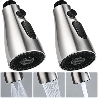 Productafbeelding van Keukenkraan sproeikop - Set van 2 - 3 modi douchekop keukenkraan G1-2 - Anti-splash douchekop keukenarmatuur - Voor keuken en badkamer