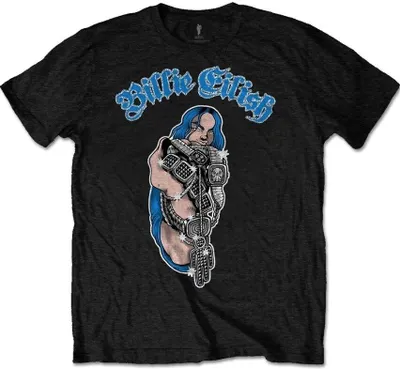 Obrázek produktu pro Billie Eilish Bling (Glitter Print) Tričko s krátkým rukávem Black M