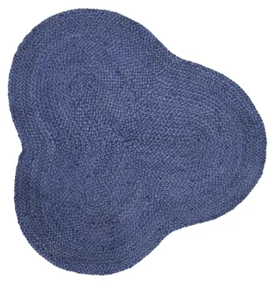 Image de carpetfine Tapis rond en jute Alia 60x60 cm Bleu