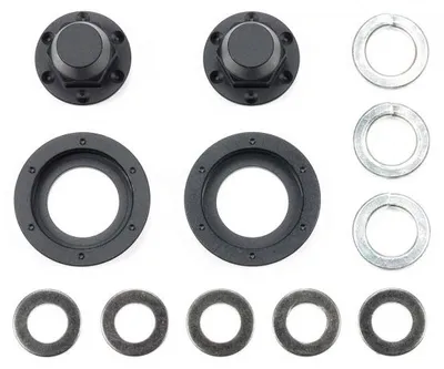 Produktbild von Tamiya 300056556 - 1:14 Radnaben-Set VA schwarz (2) - Neu