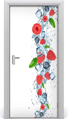 Produktbild von Tulup Türaufkleber 95x205 cm Dekorative Aufkleber Selbstklebend Wasserdichte Tapete Abnehmbar Schlafzimmer Wohnzimmer Wohnkultur - Beeren und Eis