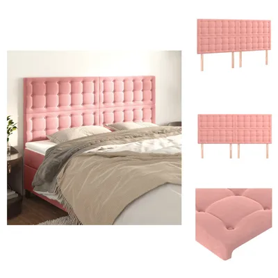 Produktbild von vidaXL Kopfteile 4 Stk. Rosa 80x5x78/88 cm Samt -  Kopf- & Fußenden