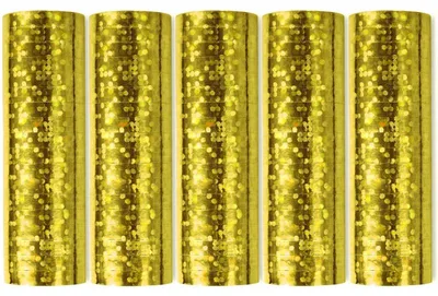 Produktbild von 5 Glitzer Luftschlangen gold metallic