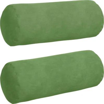 Produktbild von vidaXL Bolsterkissen 2 Stück Hellgrün Ø 15 x 40 cm Cordstoff