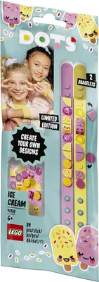 Productafbeelding van LEGO 41910 DOTS IJsthee-vriendschapsarmbandjes, 2 armbandjes voor kinderen, kindersieraden, knutselset voor kinderen