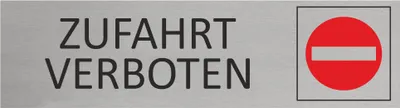 Produktbild von CombiCraft Aluminium Türschild Zufahrt verboten 165x45mm mit 3M-Tape