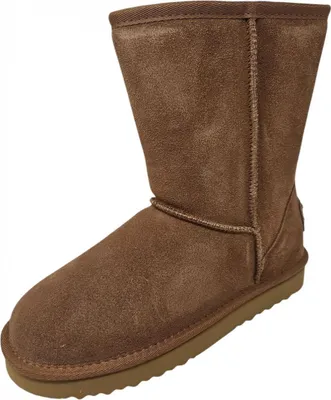 A single brown boot is shown against a white background.