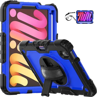 Obrázok produktu pre Puzdro pre iPad Mini 6 8,3" so stojanom a ramenným popruhom Modré