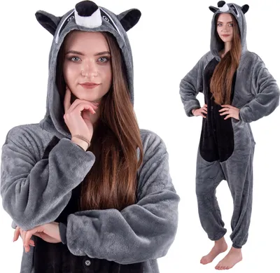 Produktbild von Kigurumi Onesie Waschbär Pyjamas, Größe XXL