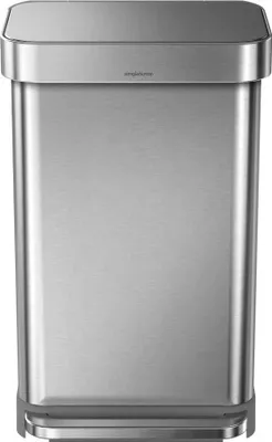 Obrázok produktu pre simplehuman CW2024, 45 L, Obdĺžnikový, Nerezová oceľ, Nerezová oceľ, Pedál, 915 mm