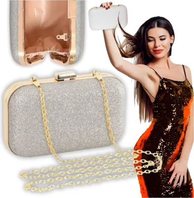Produktbild von Messenger Bag, Clutch, klein, silber, Abend, formell, Mini-Hochzeit