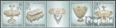 Produktbild von Briefmarken Jugoslawien 2004 Mi 3221-3224 Fünferstreifen (kompl.Ausg.) postfrisch Museumsexponate