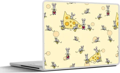 Produktbild von MuchoWow® Laptop Aufkleber Sticker Cover Käse - Tiere - Muster - Mäuse 30x22 cm - Laptop-Sticker