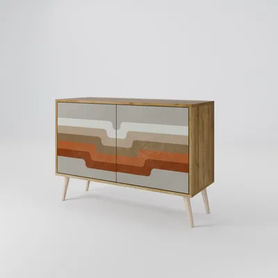 Produktbild von Spacerebels Kommode mit 2 Türen - Sideboard Komodenschrank - Highboard - Kleiderschrank Möbel - Wohnzimmer Schlafzimmer - 57,5×111×42 (HxBxT)