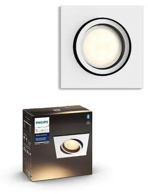 Obrázek produktu pro Philips Hue White ambiance Zápustné bodové svítidlo Milliskin, rozšířené, Chytré bodové osvětlení, Bluetooth/Zigbee, Bílá, LED, Umělé hmoty, GU10