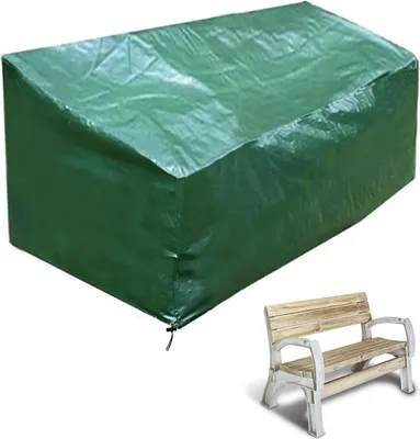 Image de PATIO PLUS Banc de jardin couverture 2 places imperméable vert 134x66x63/89cm