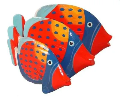 Produktbild von Deko-Fische aus Albesia-Holz im 3er-Set (Standfische)