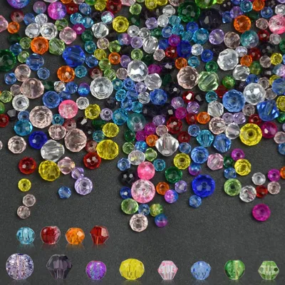 Imagen del producto de Cuentas de vidrio facetadas, 1300 unidades, de 4/6/8 mm, para joyería y decoración hechos a mano