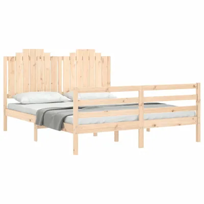 Produktbild von vidaXL Massivholzbett mit Kopfteil 160x200 cm