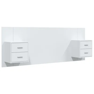 Immagine prodotto di vidaXL Testiera con comodini Bianco Materiale ligneo