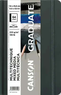 Produktbild von CANSON Skizzenbuch GRADUATE Mixed Media 140 x 216 mm graues Papier