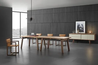 Produktbild von Italiensches Ess Zimmer Möbel 4x Lehn Stühle Tisch XXL Kommode Holz 7 tlg. Set